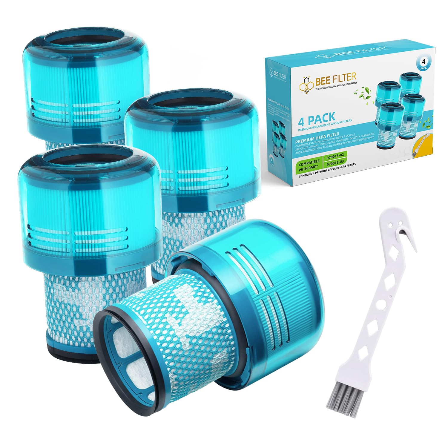 Dyson V15 Filter, 4-Pack Premium HEPA Replacement Filters for Dyson V15