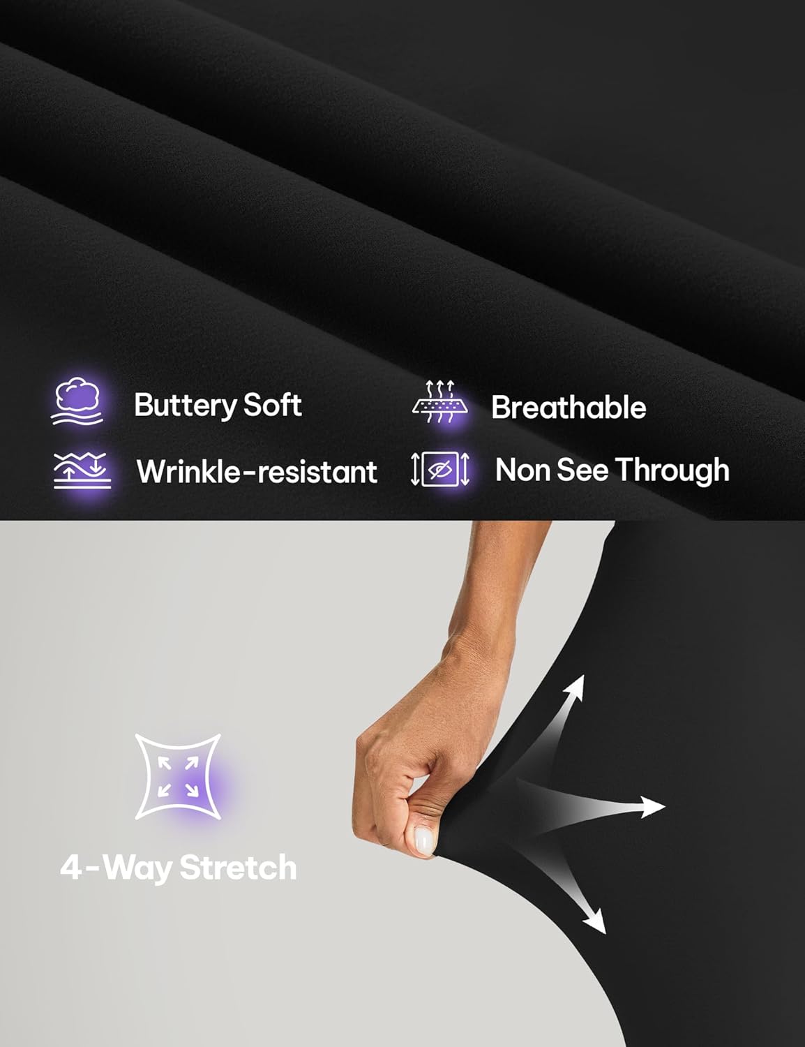 AVAMO Womens Dress Pants Straight Leg High Waisted Pull On Stretchy Work Pants Business Casual Slacks Office with Pockets - Image 5