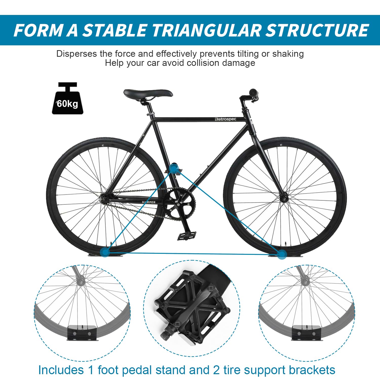 Bike Stand, Wall Mount, Wall Mount Bike Holder, Wall Mount for E-Bike, Mountain Bike and City Bike, Wall Bike Mount - Image 4