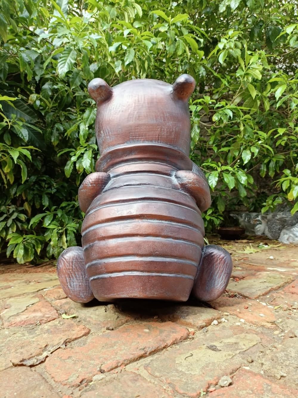 Inspirational Gifting 15cm tall Winnie-the-Pooh Ornament Sculpture for your home or garden in antique bronze hand finish - Image 2