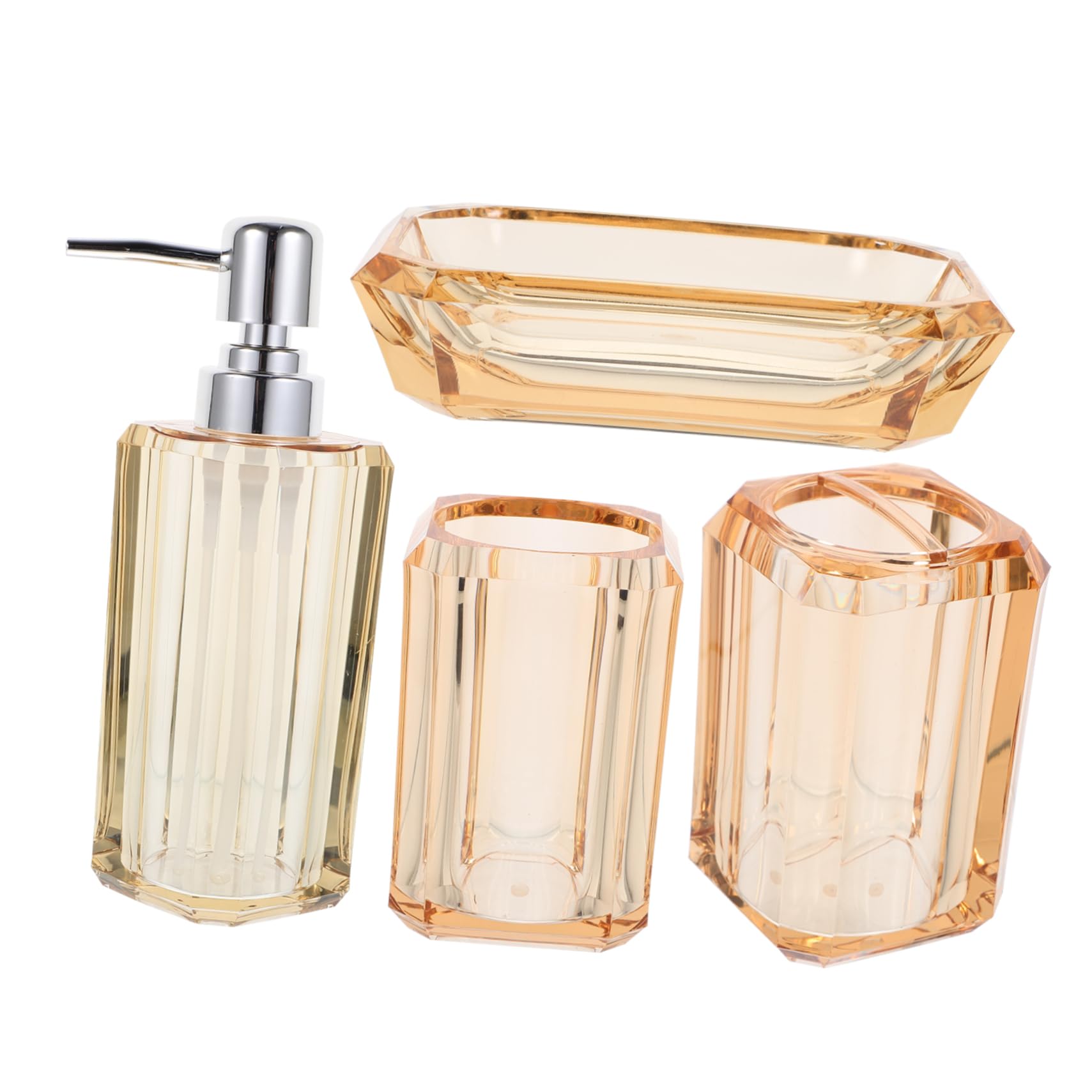 Juego de Accesorios de Baño 1 Set Acrílico Acero Inoxidable Dorado
