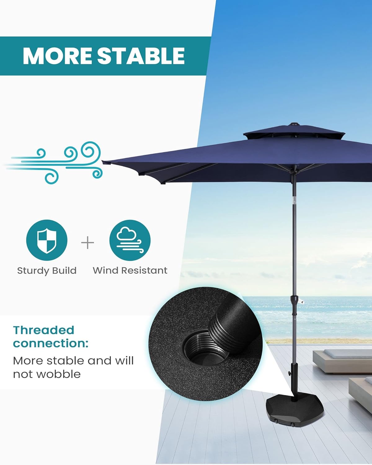 Pellebant Patio Umbrella Base, Patio Umbrella Base for Cantilever Offset Bases (57lbs)