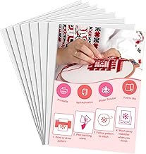8 Pezzi Stabilizzatore Solubile in Acqua, A4 (29.7x21cm) Stabilizzatore da Ricamo Autoadesivo Idrosolubile Carta da Ricamo Stampabile, per Il Ricamo a Macchina