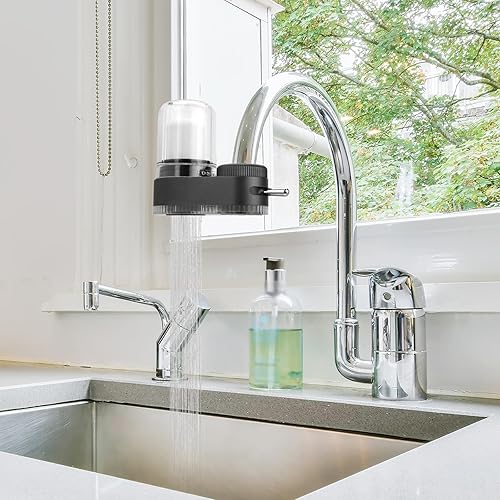 Miniatura 7 de Filtro de agua para fregadero filtro de agua del grifo para fregadero, filtros de agua transparentes para montaje en grifo, filtración múltiple que