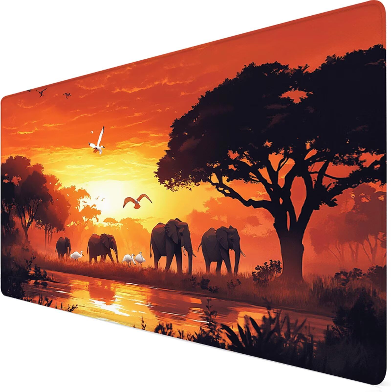 Podkładka pod mysz XXL 1200x600x3mm podkładka pod mysz słoń podkładka pod mysz pomarańczowy kolor poprawia precyzję i szybkość, wodoodporne antypoślizgowe, szyte krawędzie, akcesoria do gier, komputer
