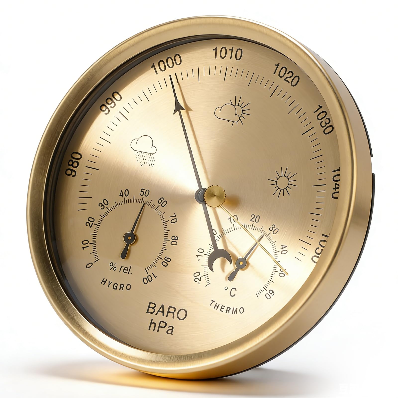 Stazione Meteo Analogica Da Parete, 3 In 1 Analogico Barometro Igrometro Termometro Per Interni E Esterno, 5.2" Stazione Meteorologica Analogica In Lega Di Alluminio Per Giardino, Camera Da Letto