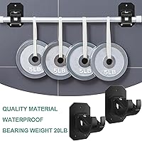 Vista 5 de Codoule 2 piezas de soportes de barra de cortina sin taladro en negro, soportes para tratamiento de ventanas, plástico y acero inoxidable, montaje