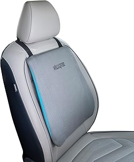 WELLGIVER Car Backrest Cushion With Memory Foam 2 Years Orthopedic Lumbar Support For Back Pain Relief, Spine Alignment, Comfortable Long Rides - 17 X 14 X 3 Inch
