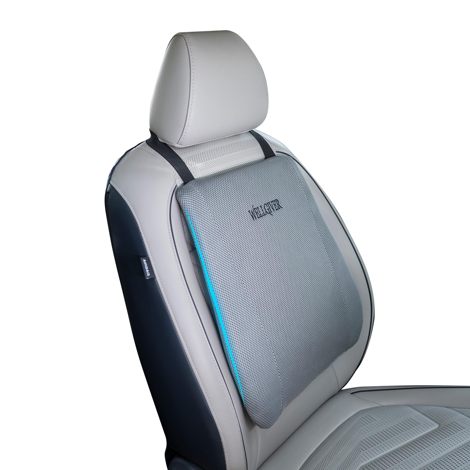 WELLGIVER Car Backrest Cushion With Memory Foam 2 Years Orthopedic Lumbar Support For Back Pain Relief, Spine Alignment, Comfortable Long Rides - 17 X 14 X 3 Inch