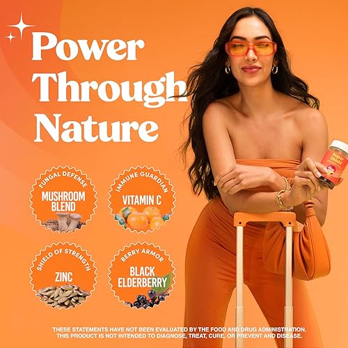 Miniatura 4 de Fungiments Super Shield - Suplemento de hongos - Chaga, Maitake, Reishi, Shiitake y hongos de cola de pavo, vitamina C, zinc, saúco negro,