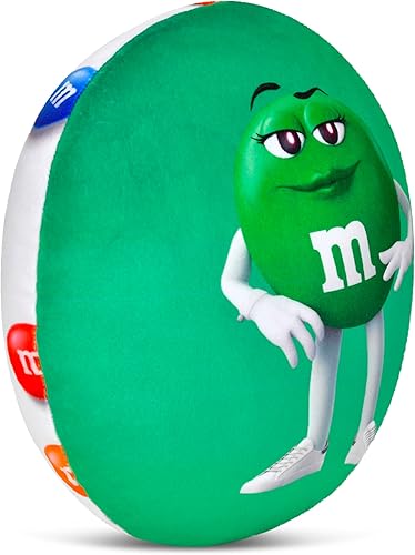 Miniatura 8 de iscream M&M's - Mini almohada de forro polar de felpa de 10.5 pulgadas con detalles bordados, color azul