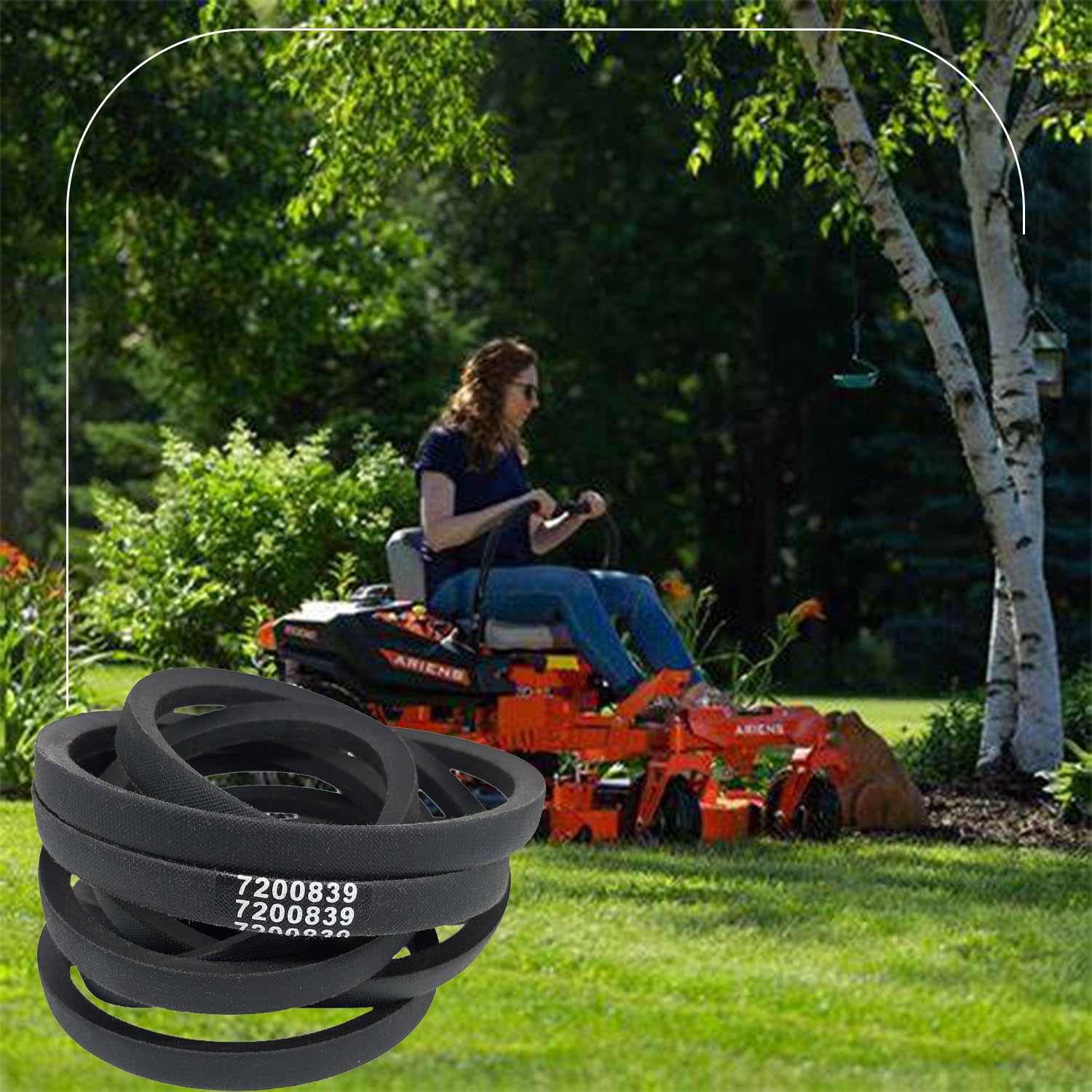 Cinghia di copertura per tosaerba Gravely Ariens Edge Zero Turn, 132 x 364 cm, pezzo di ricambio 07200839