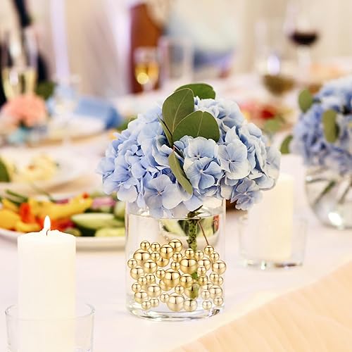 Miniatura 7 de KALIONE 150 cuentas de perlas para relleno de jarrón, flotantes, sin agujero, cuentas de maquillaje para soporte de pinceles, 3 tamaños, perlas de