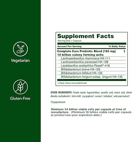 Miniatura 2 de Flora - Probiótico Complete Care - 34 mil millones de células - Apoya la salud inmune y digestiva - Contiene Lactobacillus Acidophilus y más - Sin