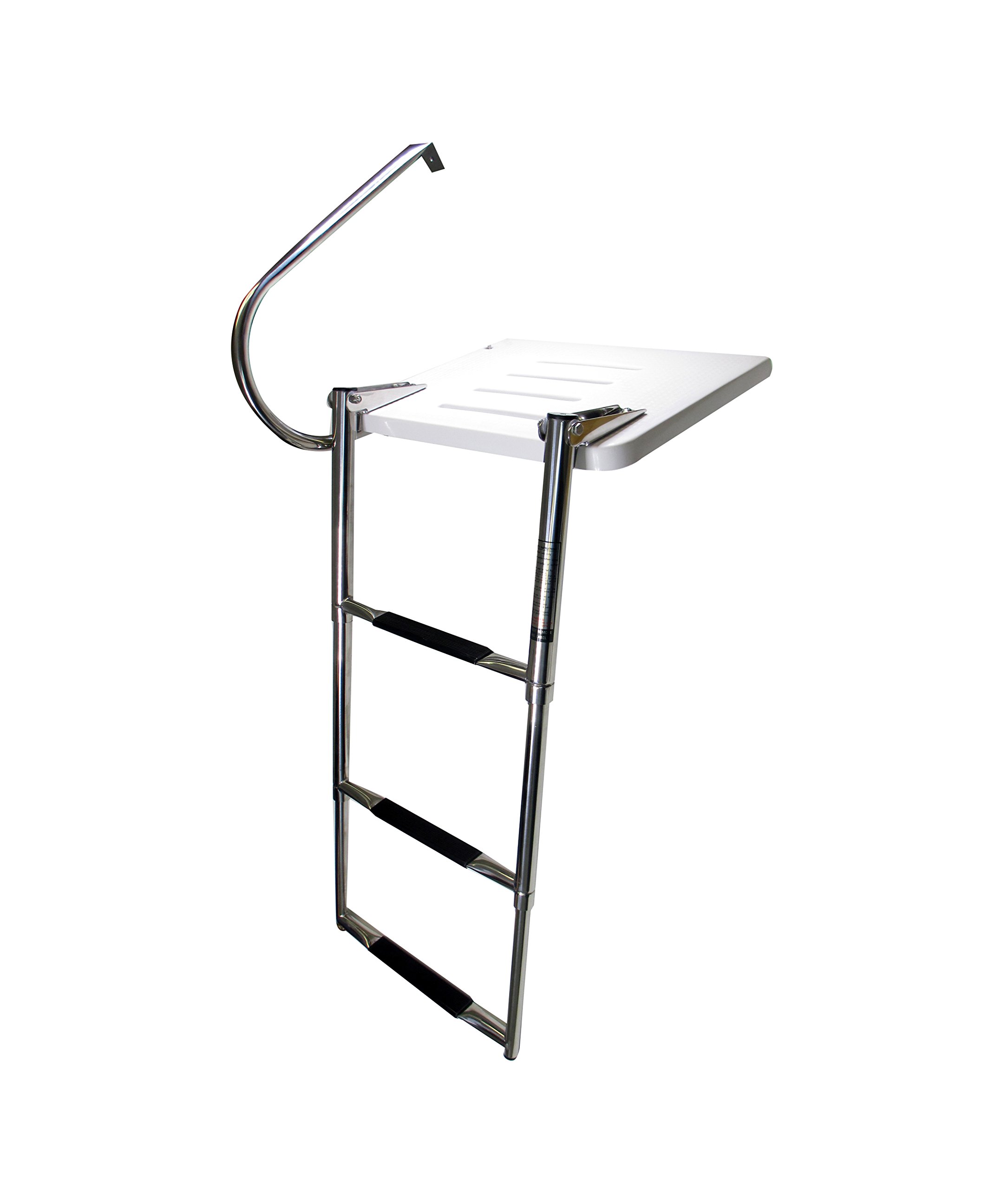 ABOVE PLATFORM TELESCOPIC 3 STEP LADDER IN STAINLESS STEEL - Boulters Chandlery - Foto 3