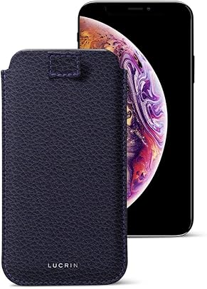 Lucrin Funda con leng eta pull-up para iPhone Max Plus Plus Violeta Piel Grano Lucrin Funda con leng eta pull-up para iPhone Max Plus Plus Violeta Piel Grano