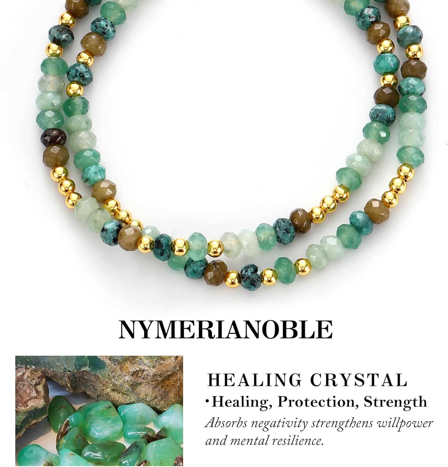 Healing Crystals Green Bracelets for Women, Chakra Bracelets Birthday Gifts for Her Sister Natural Stone Bracelet Stress Relief Gifts - Image 6