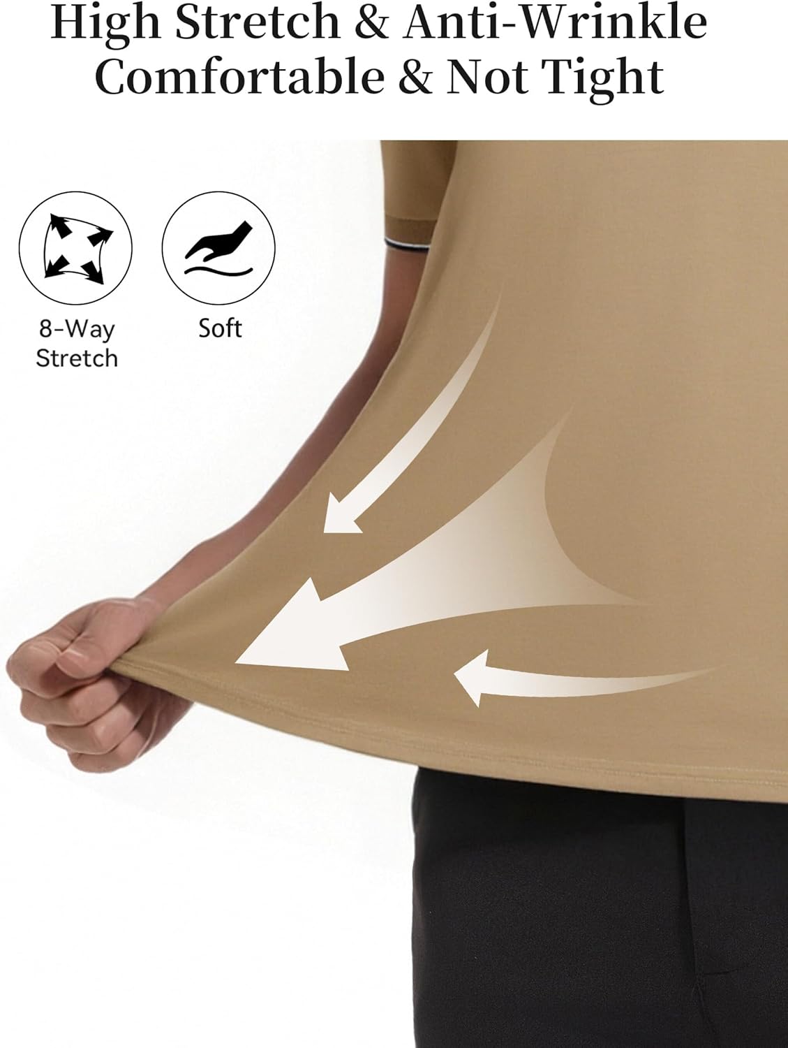 Esabel.C Men's Pique Golf Shirts Short Sleeve Moisture Wicking Stretch Performance Business Casual Polo Shirts for Men - Image 6