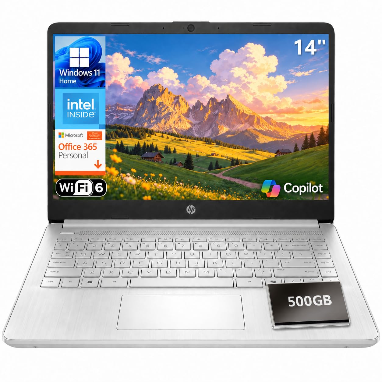 HP 14" Laptop, Intel N150, Office 365, 1TB Cloud Storage, Copilot AI