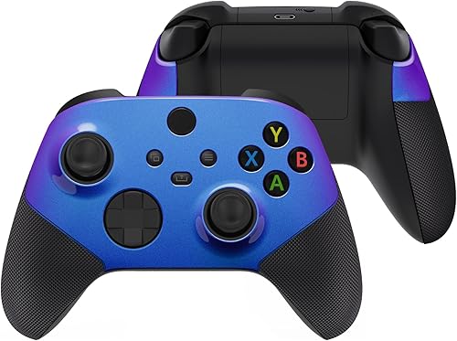 Miniatura 9 de eXtremeRate ASR versión Performance - Empuñaduras laterales de goma para Xbox Series X|S, Chameleon Purple Blue Rediseñed Grip Handle Face Plate