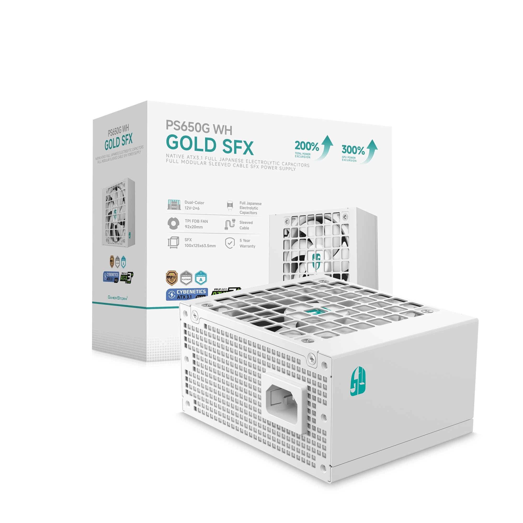 DeepCool PS650G WH SFX 650W ATX3.1 ホワイト Amazon | GamerStorm PS650G WH PC電源ユニット 650W ホワイト ATX3.1