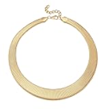 Chunky Gold Choker Necklace for Women, 14K Gold Plated Thick Teardrop Beaded Ball Paperclip Snake Chain Necklaces for Women Bold Statement Collar Necklaces Trendy Jewelry Gifts for Women