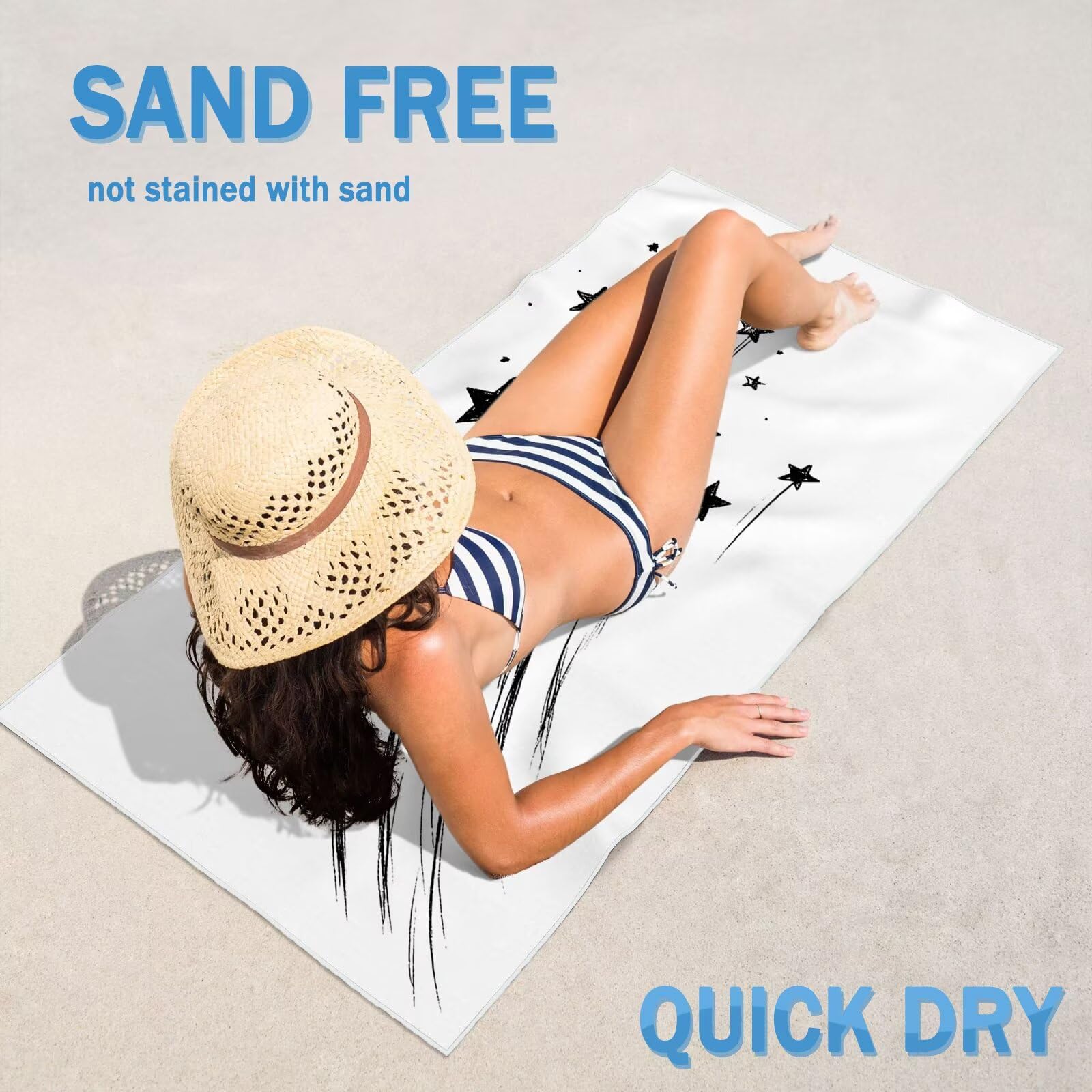 2-pak bardzo dużych 100 x 220 cm prosty szybkoschnący ręcznik z mikrofibry bez piasku i plażowy, lekki podróżny, kompaktowy ręcznik kempingowy z torbą do przechowywania, chłonny dla kobiet, mężczyzn