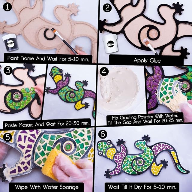 Foto 3 de 7 de Mosaaro Kit de azulejos de mosaico de vidrio Lagarto