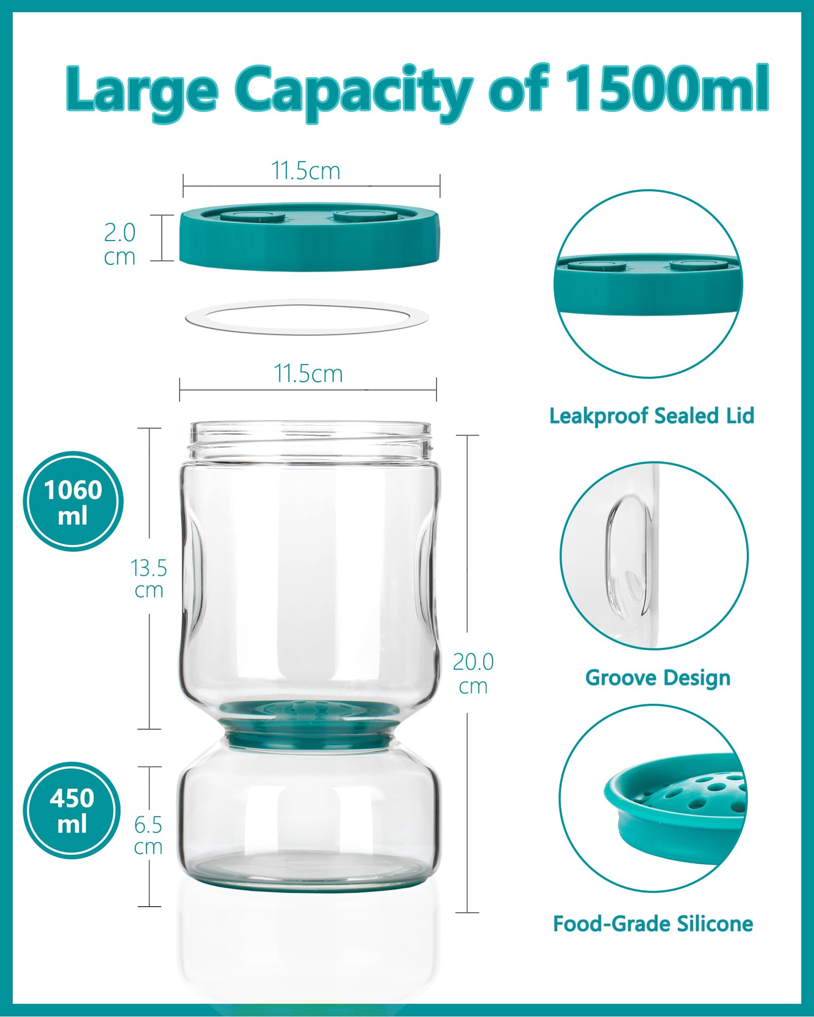 ZENS Pickle Jar with Strainer - Image 4