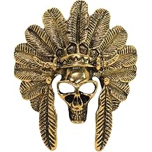 HETICA Crowned Lion Brooch for Men Women, Gold-Tone with Rhinestones