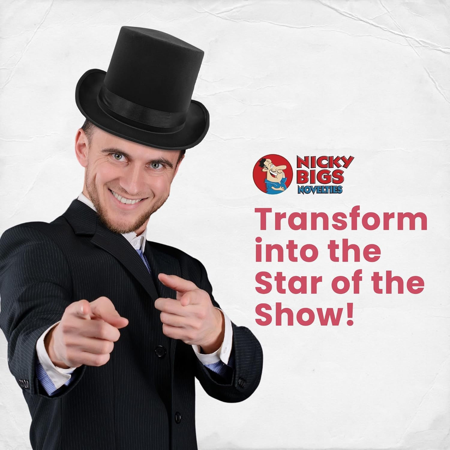 Nicky Bigs Novelties Satin Tall Black TopHat For Men, Magician Hat, Slash Hat, Steampunk Hats, Victorian Hats, TopHat Costume For Men - Image 8