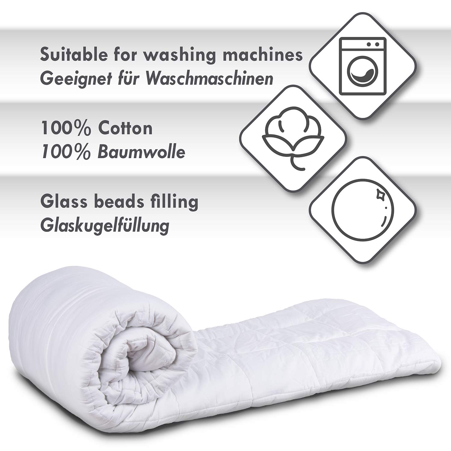 Feluna® Manta Pesada 8 kg, 155x200 cm - Manta de Peso para Dormir | Manta con peso para ansiedad y sueño - 7 capas transpirables - algodón 100% - sin pelusas