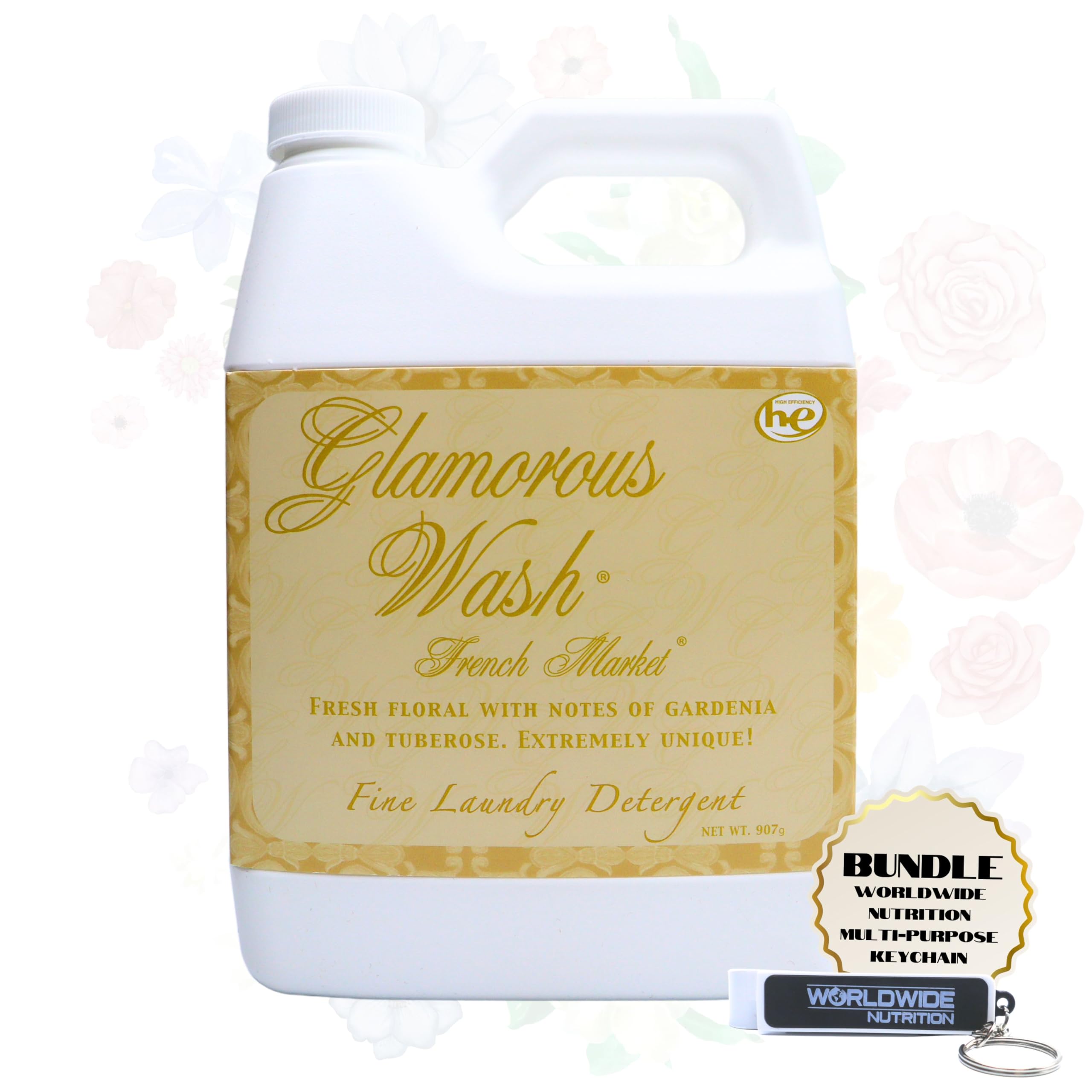 Worldwide Nutrition Bundle Compatible with Tyler Glamorous Wash French Market Scent Fine Laundry Liquid Detergent - Luxury Liquid Laundry Detergent -