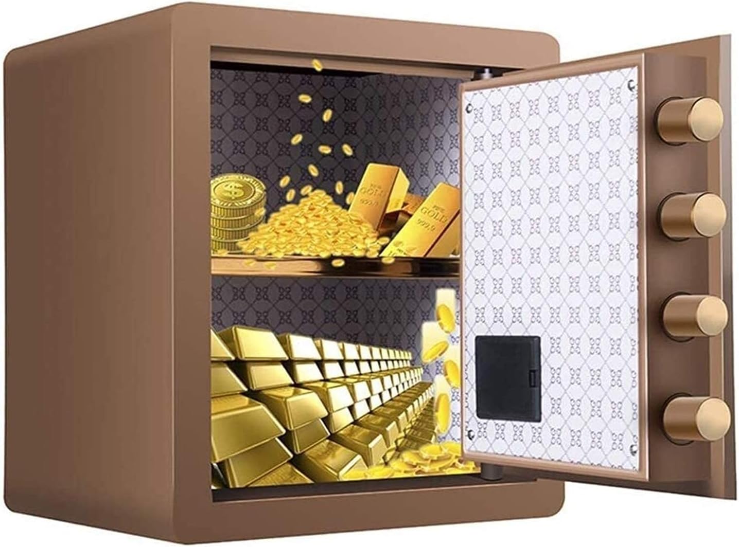 strongbox and Durable Fireproof Waterproof Safes 36X33X40cm Electronic Digital Box Biometric Fingerprint Home Steel Safe Led Display for Office Hotel Jewelry n Cash Use Storage