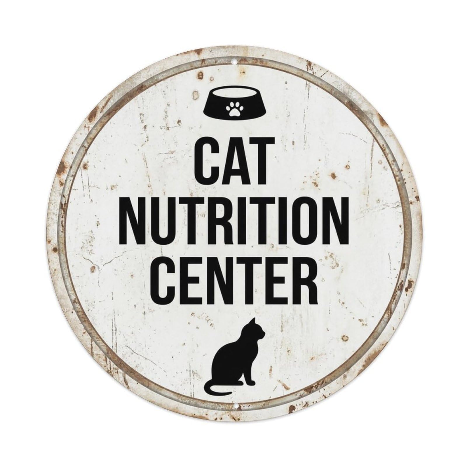 Vintage Cat Nutrition Center Decor Metal Tin Sign