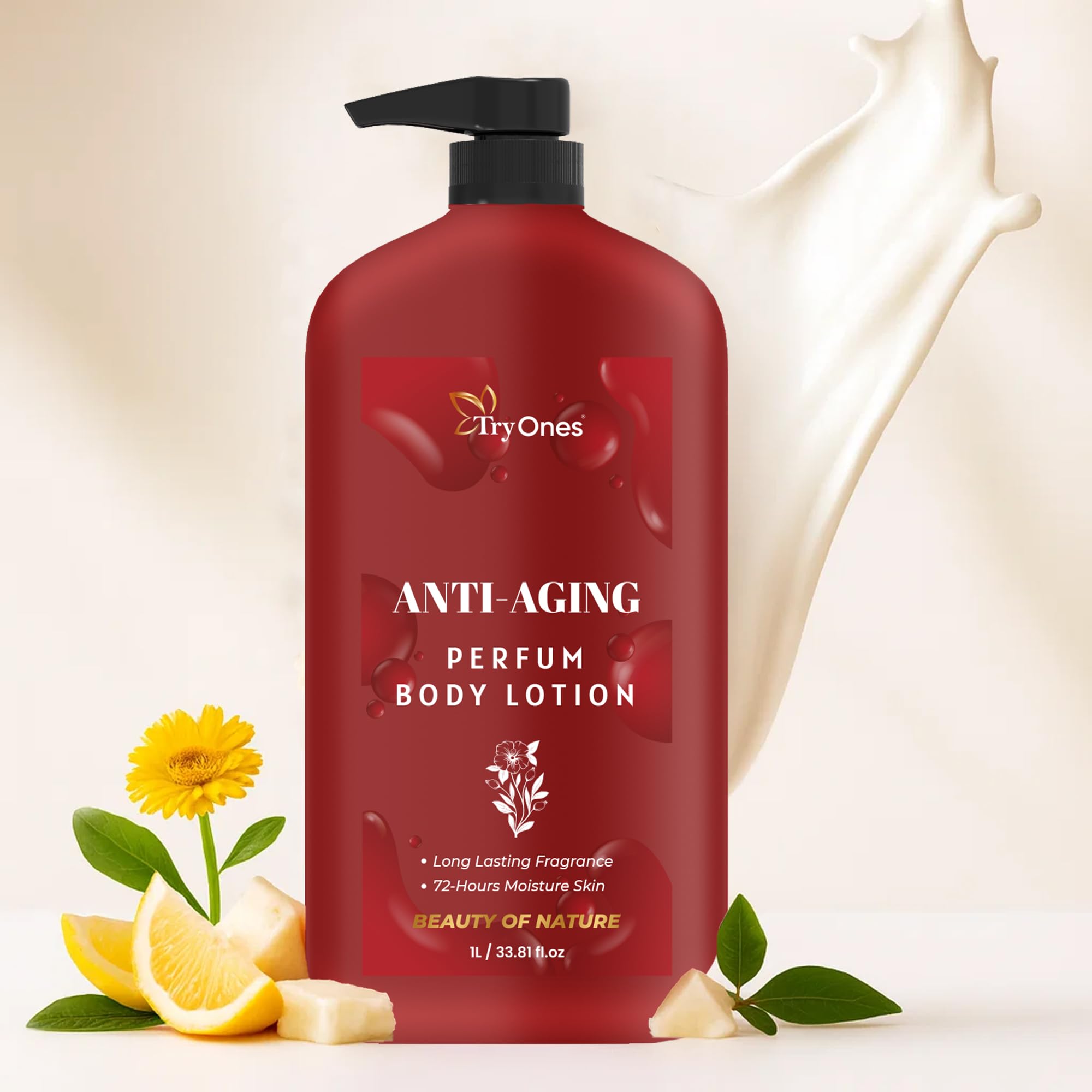 TryOnes Anti-Aging Perfume Body Lotion | Long Lasting Fragrance | 72-Hours Moisturization | Natural Beauty Care | All Skin Types | 1 Litre-image-18