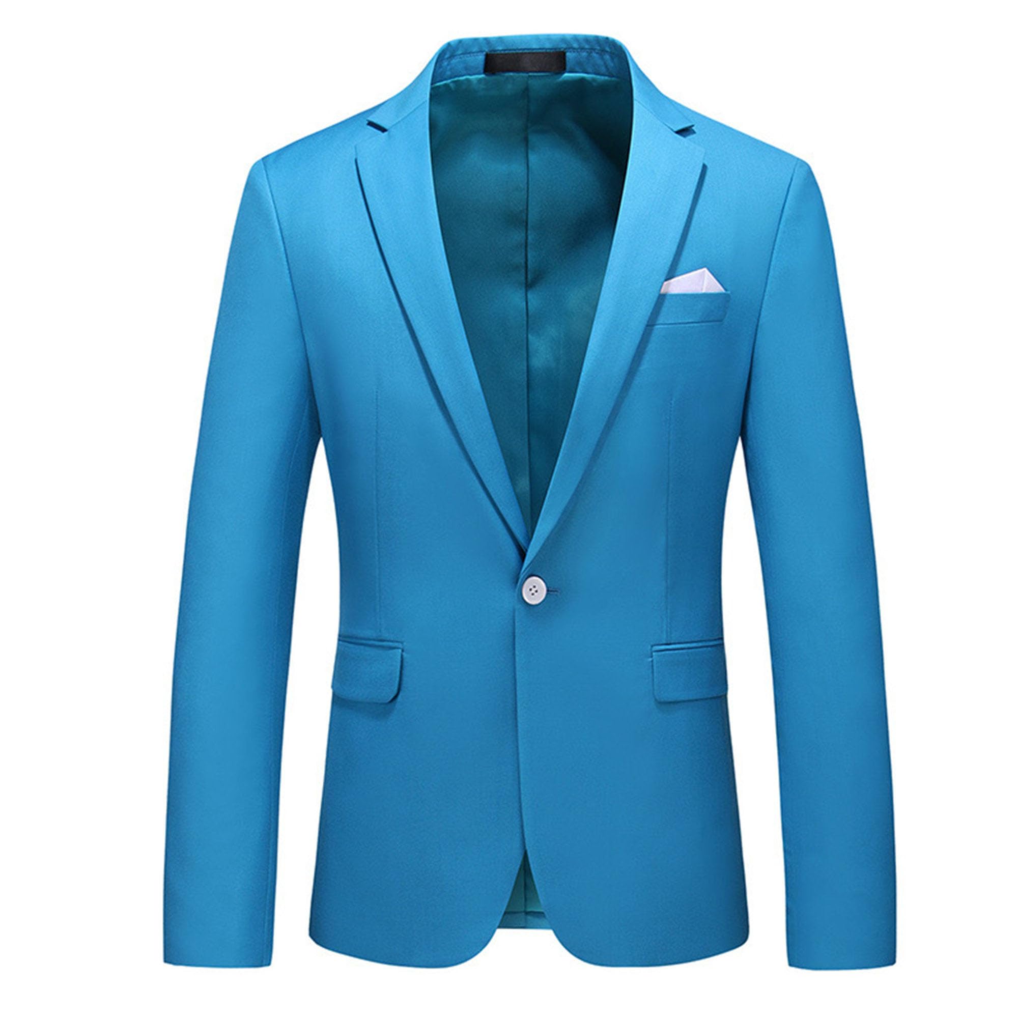 Men's Suit Jacket One Button Elegant Solid Blazer Sport Coats Slim Fit Single Breasted Party Blazer Jacket