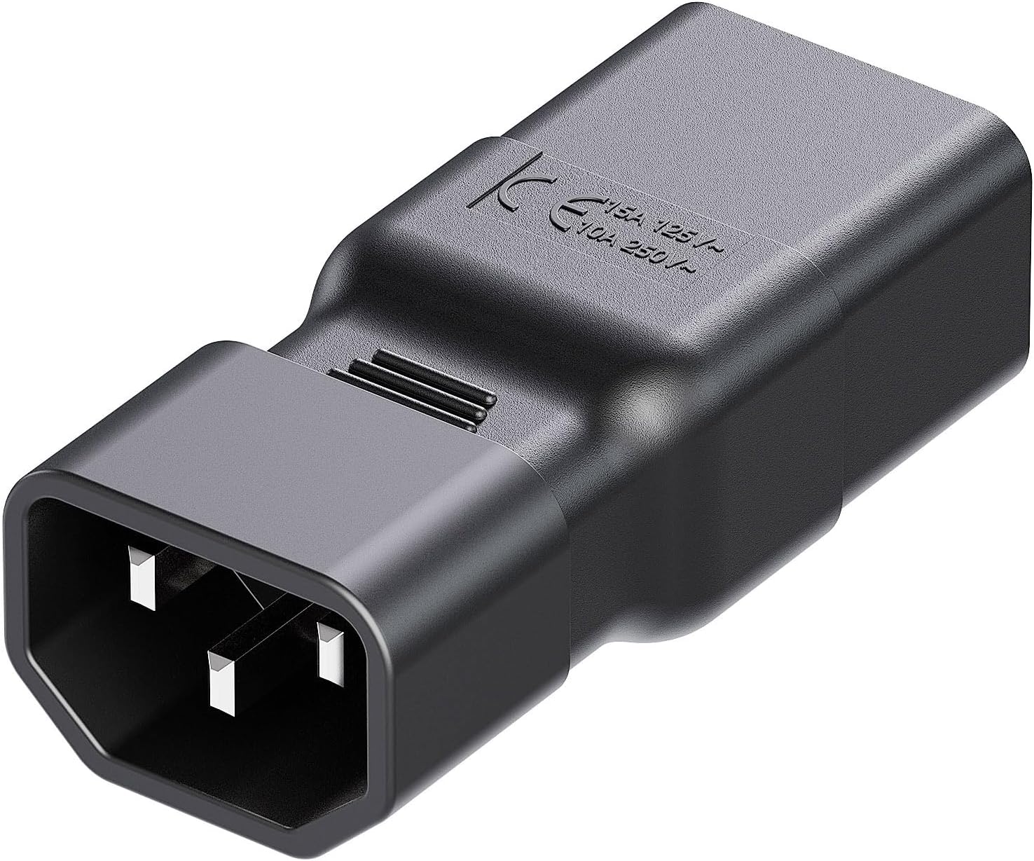 IEC 320 C14 to C19 AC Adapter, IEC 15A to 10A,16A to 10A AC Converter,C19 16A to C14 10A Power Connector for PUD UPS, Black Color