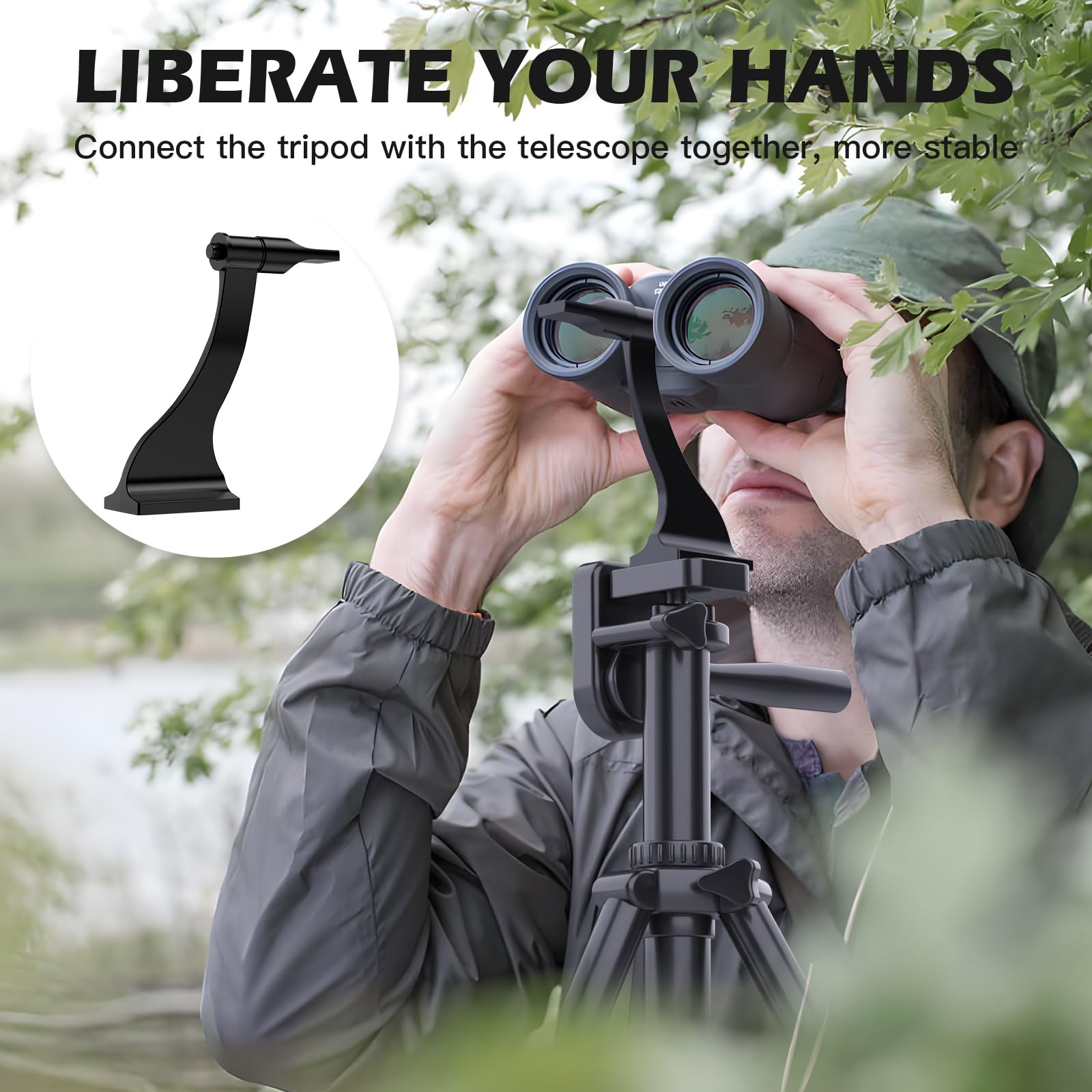 Sogries Adattatore per treppiede binoculare con attacco da 1/4 di pollice in alluminio, adattatore per treppiedi per bird watching e attività all'aperto