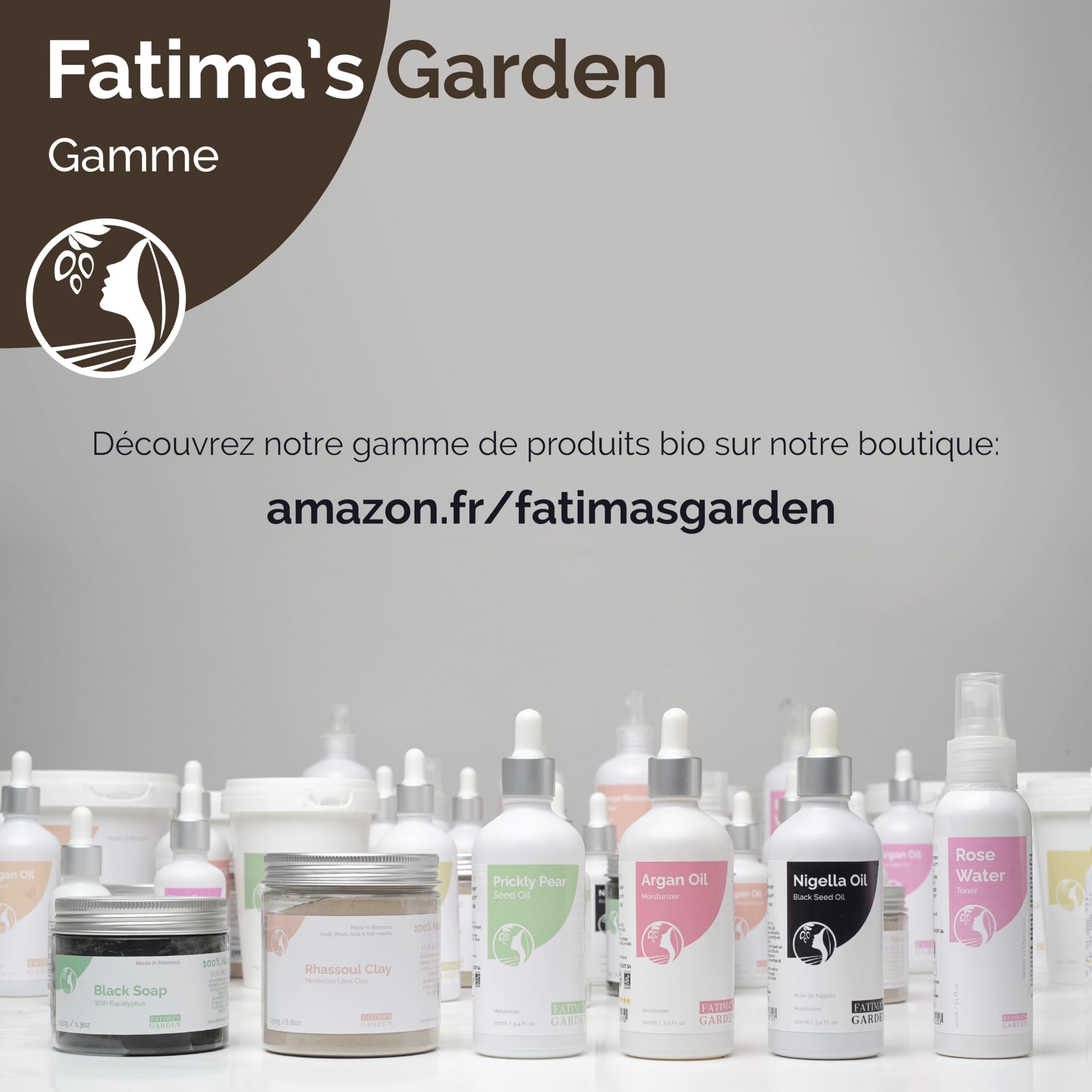 Fatima's Garden Savon Noir à l'Huile d'Argan - Nettoyant Exfoliant, 1kg