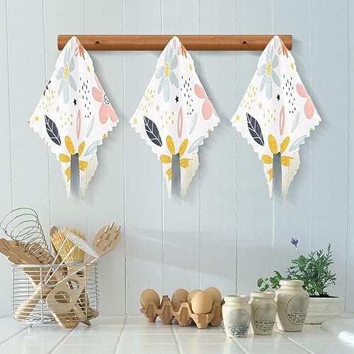 Miniatura 5 de Colorful Flowers Hand Towel Microfiber Oven Funny Kitchen Tea Towels Kitchen Towels Absorbent Christmas Hand Towels for Kitchen