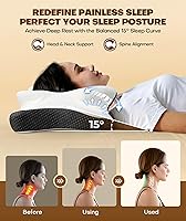 Vista 2 de Cozyplayer Almohada cervical para el cuello verdaderamente refrescante para aliviar el dolor, almohada ergonómica para dormir de lado para soporte