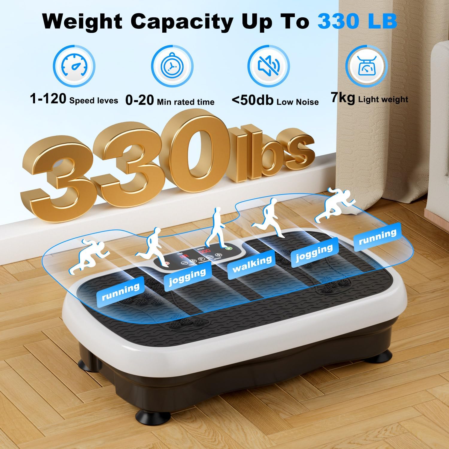 TDH Vibration Plate Exercise Machine, Power Vibration Platform for Weight Loss, Shaping and Toning with Resistance Band - Home Gym