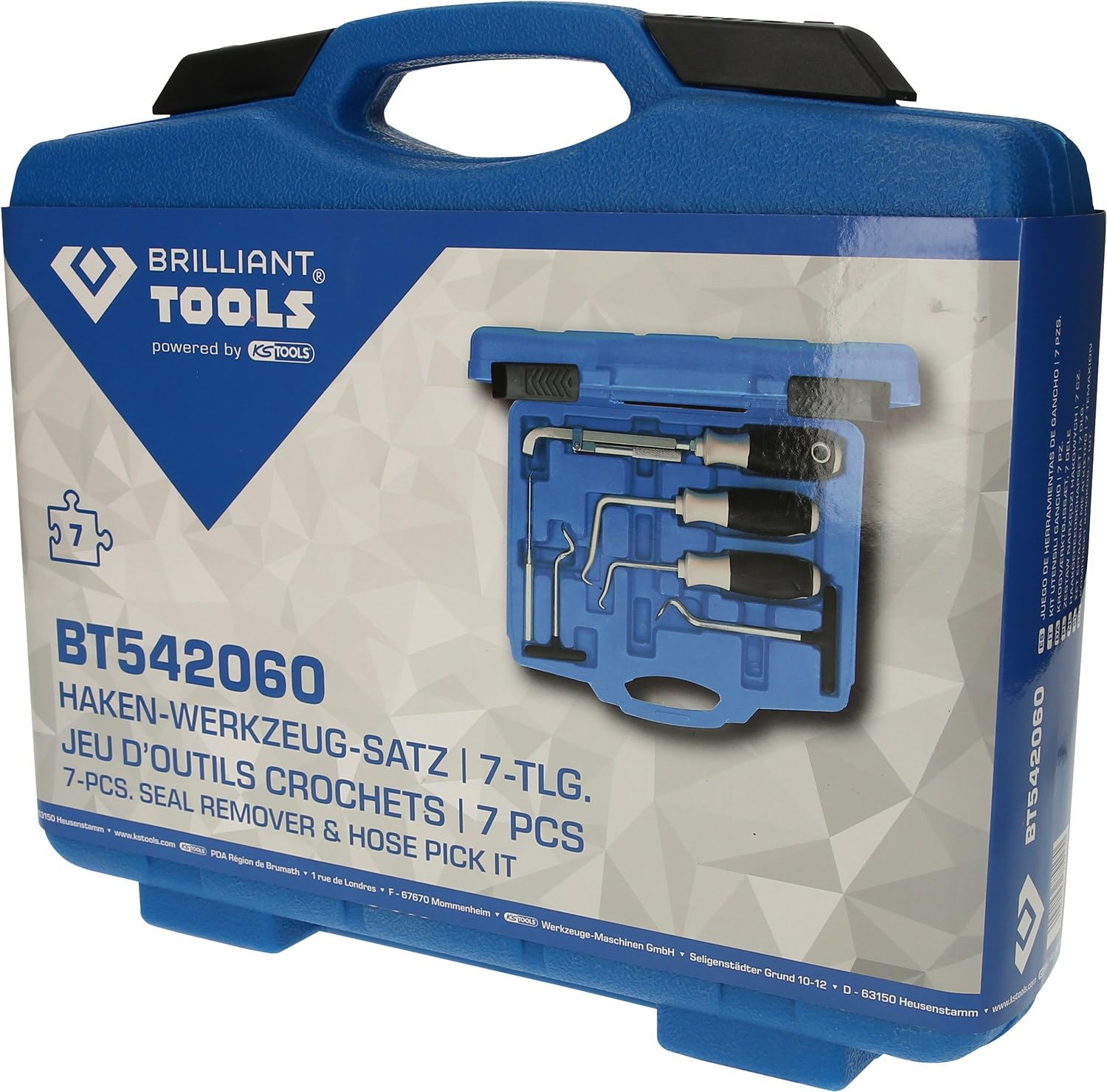 BRILLIANT TOOLS BT542060 Zestaw narzędzi hakowych, 7-szt [Powered by KS TOOLS]