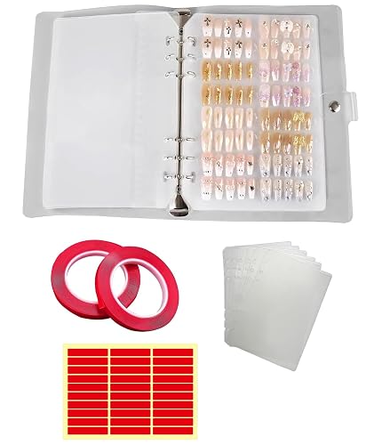 Nail Book, Nail Art Display Book with 7 Pages, Professional Nail Storage Solution for Salon Professionals and DIY Enthusiasts, Portable Nail Organization System for Travel and Mobile Se