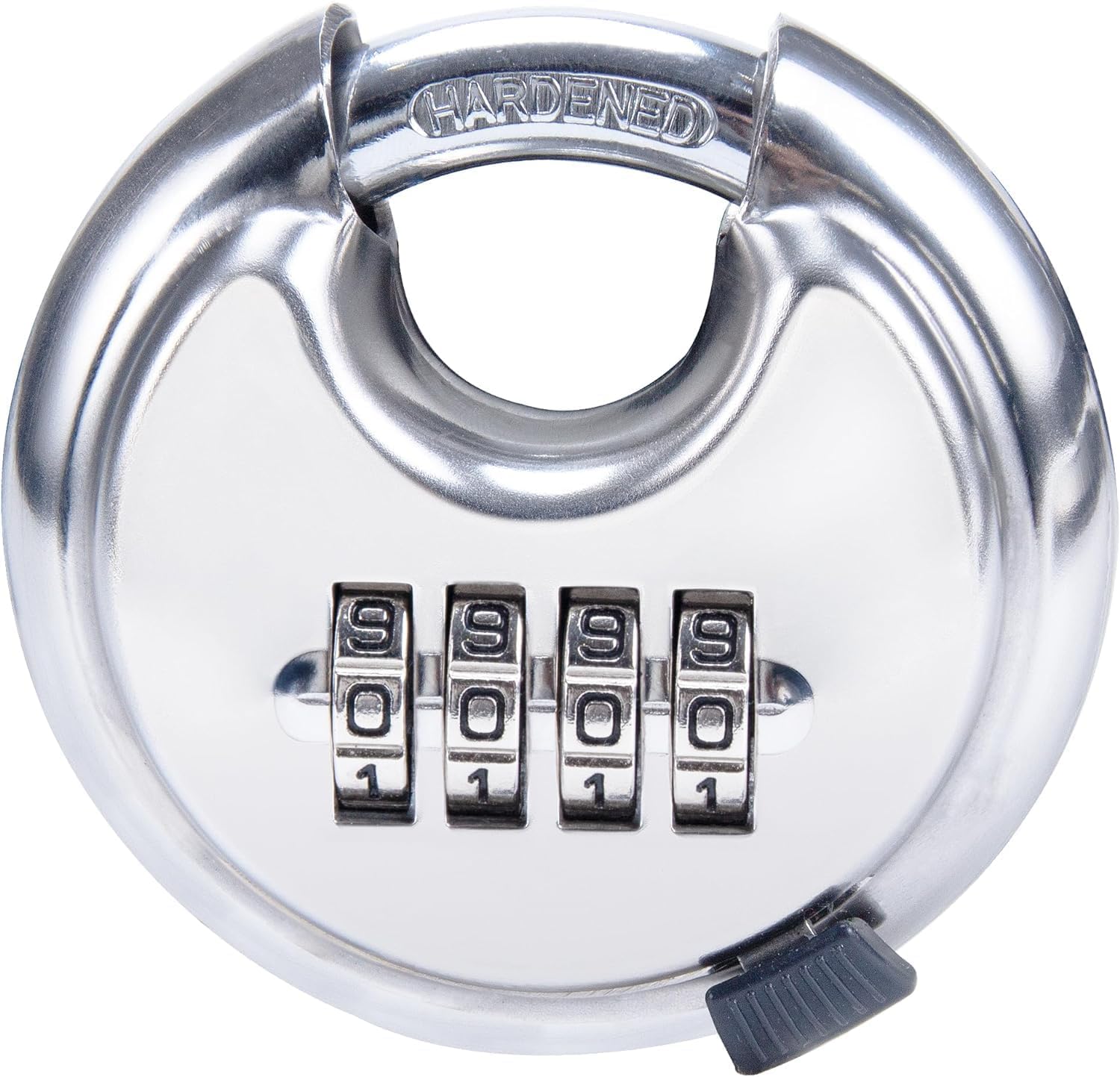 Istara Stainless Steel Combination Disc Padlock Number Lock for Shed, Storage Unit, Garage, Fence, Trailer Tongue, School Gym Locker, Fence, Toolbox, Gate, Case (Silver)-image-2