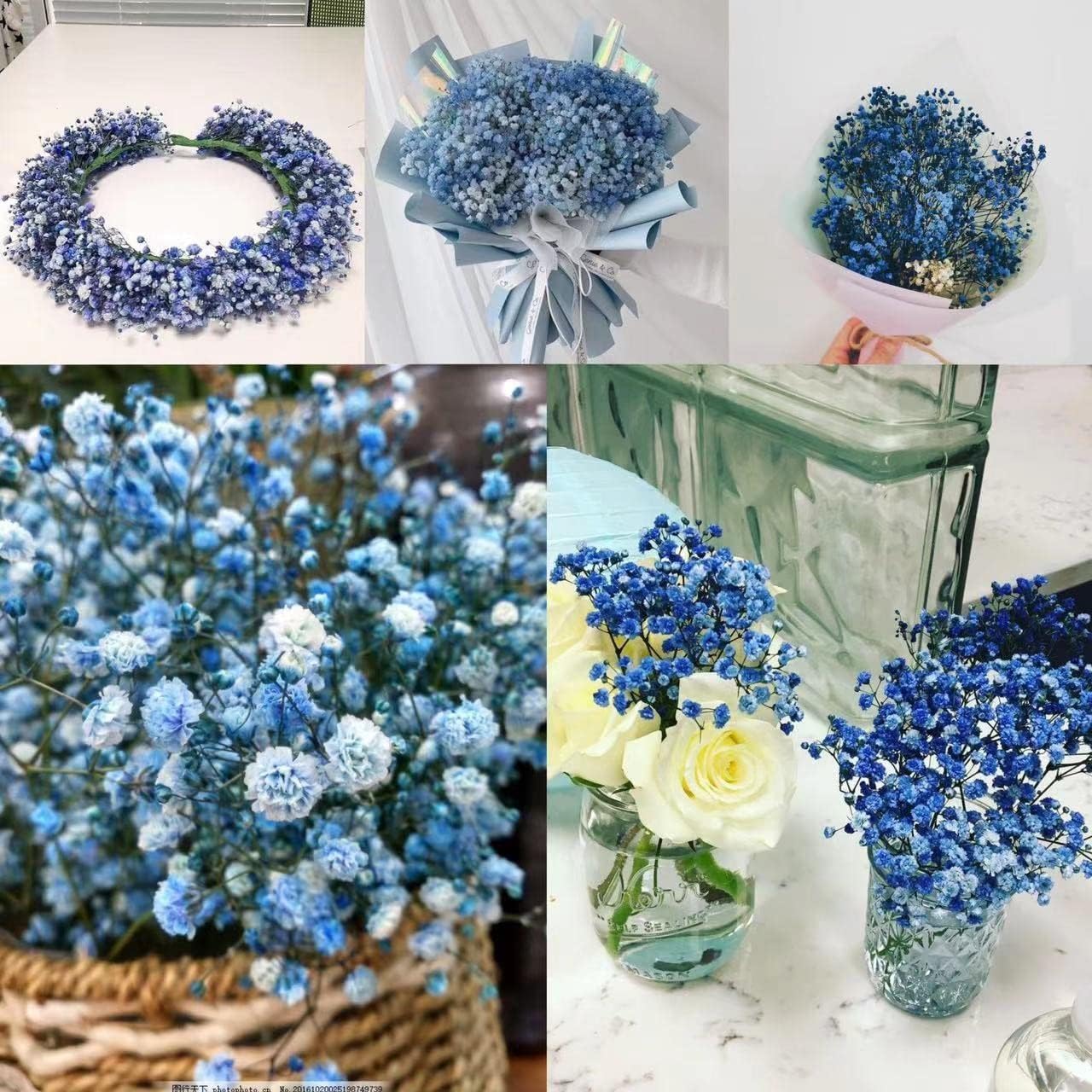 beerfingo Bouquet de fleurs séchées pour bébés (bleu encre)