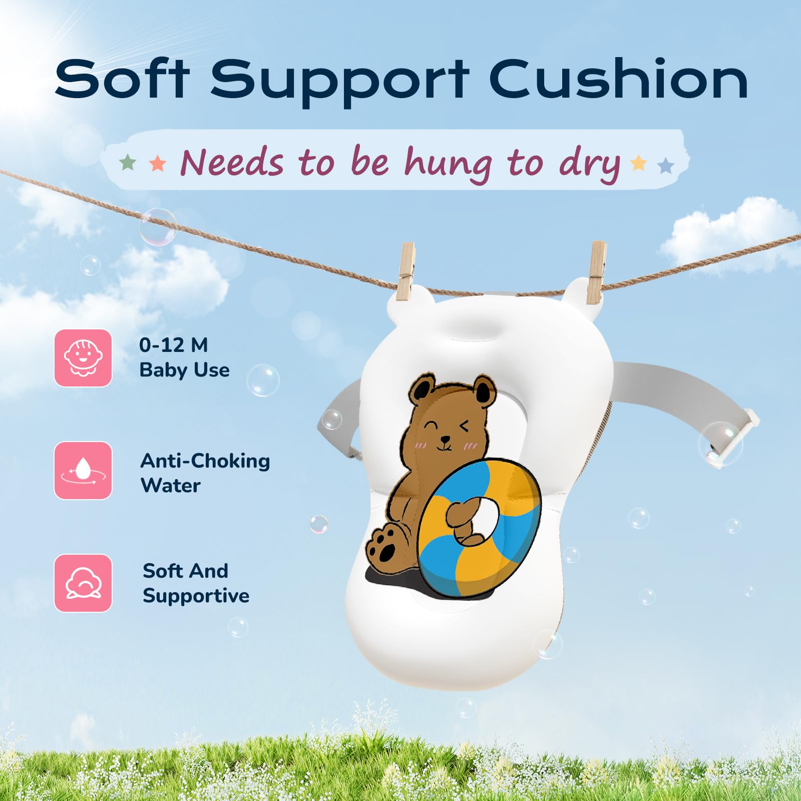 Vaschetta Bagnetto Neonato, Vasca Neonato Bagnetto Per Neonati Pieghevole Essenziale Per Il Neonato Con Cuscino (0-18 Mesi), Regalo Ideale Per Neonati E Bambini Portatile Salva Spazio, Rosa brillante