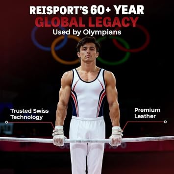 Reisport Men's High Bar Gymnastics Leather Hand Grips for Gymnasts - USA