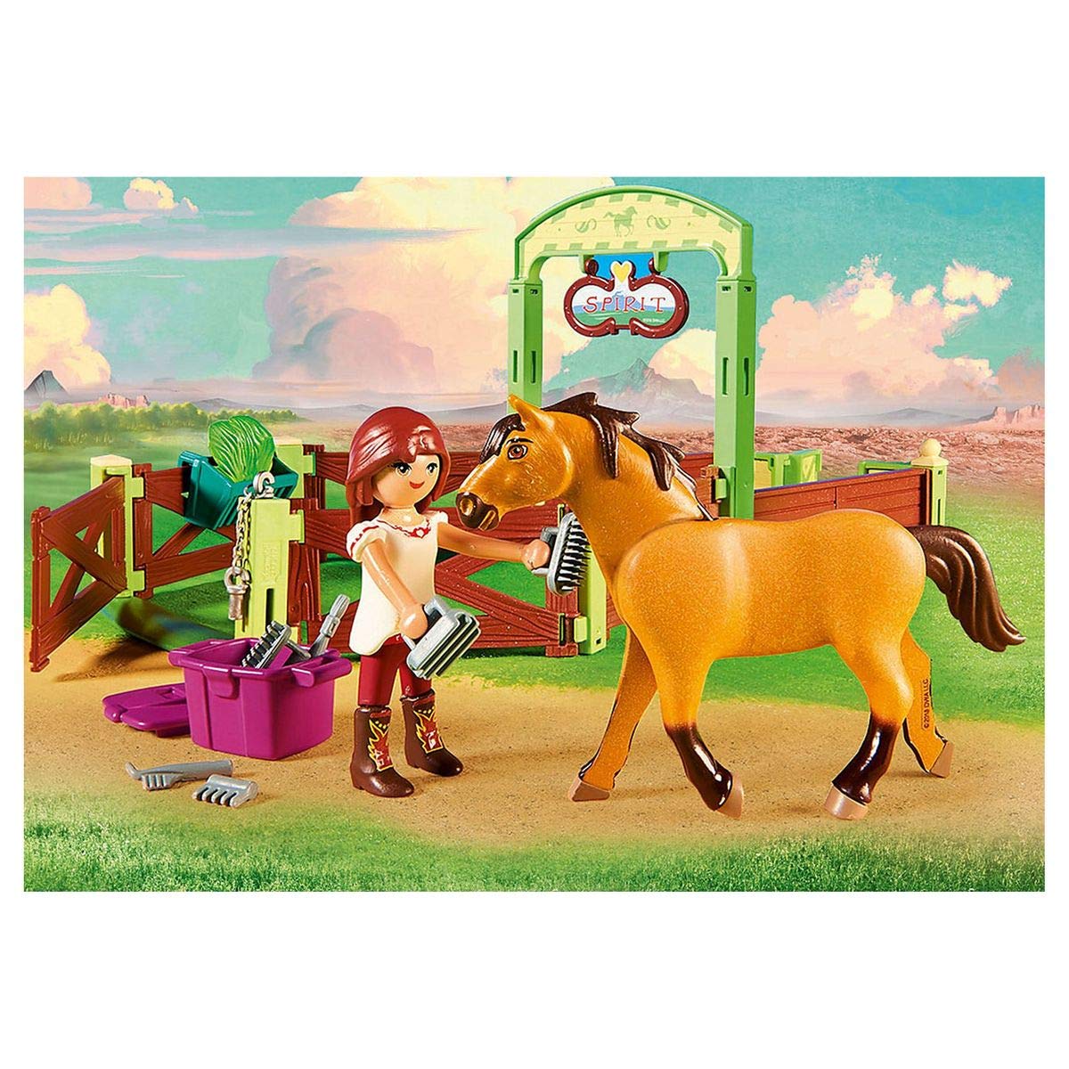 PLAYMOBIL DreamWorks Spirit 9478 Establo Fortu y Spirit, A partir de 4 años